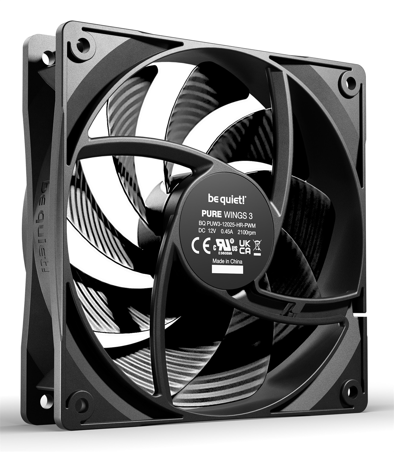 be quiet! Pure Wings 3 120mm PWM High-Speed Ventilatore per Computer - 2100 Giri/min, 30,9 dB, Flusso d'Aria 101,2 m³/h, Nero