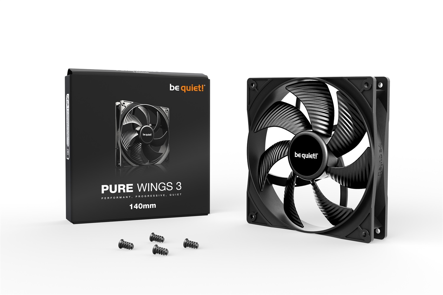 be quiet! Pure Wings 3 Ventilatore 140mm Nero - 1200 Giri/min, 21,9 dB, Flusso d'aria 97,5 m³/h