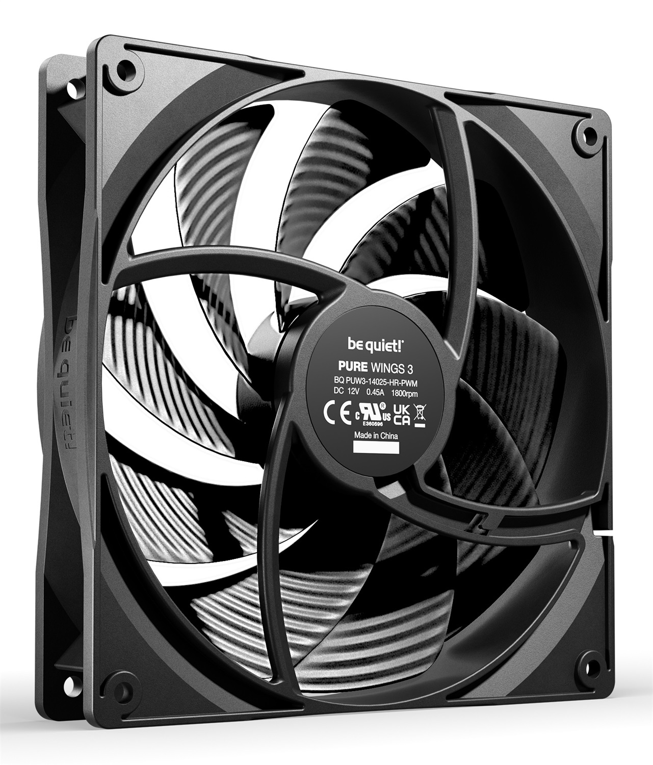 be quiet! Pure Wings 3 Ventilatore 140mm PWM High-Speed - 1800 Giri/min, 30,5 dB, Flusso d'aria 122,6 m³/h, Nero
