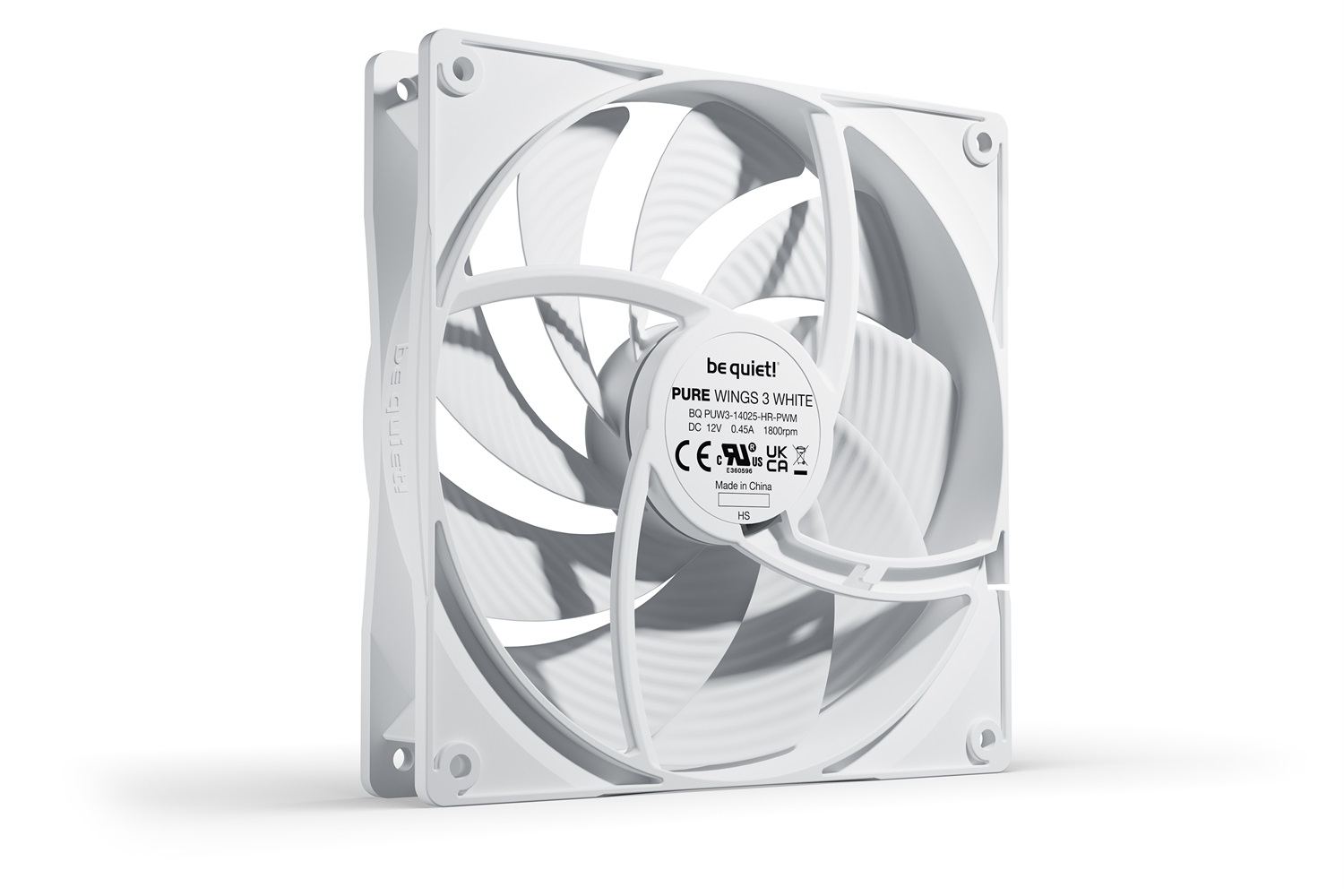 be quiet! Pure Wings 3 140mm PWM High-Speed Ventilatore Bianco - 1800 Giri/min, 30,5 dB, Flusso d'aria 122,6 m³/h