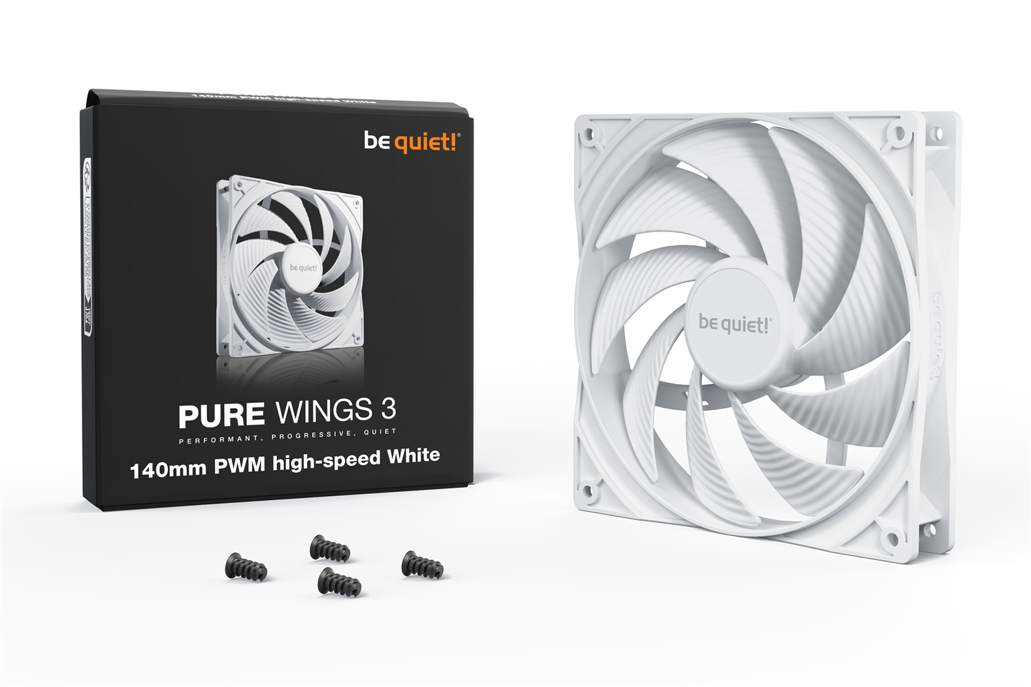 be quiet! Pure Wings 3 140mm PWM High-Speed Ventilatore Bianco - 1800 Giri/min, 30,5 dB, Flusso d'aria 122,6 m³/h