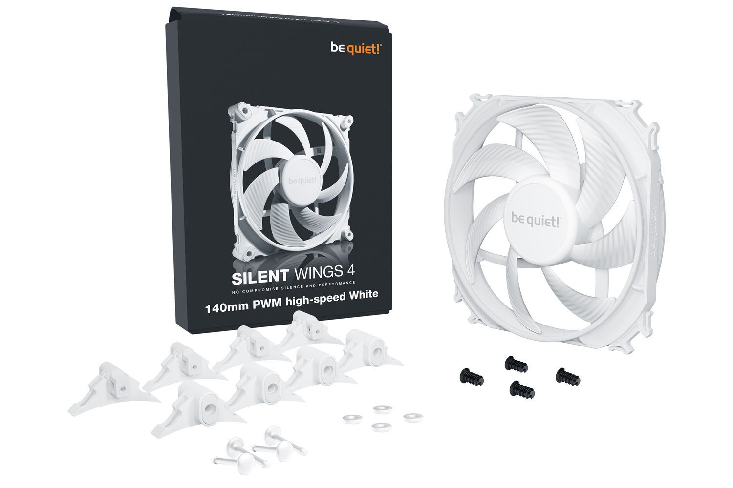 be quiet! Silent Wings 4 | Ventilatore 140mm PWM High-Speed White - 1900 Giri/min, 29,3 dB, Flusso d'aria 133,2 m³/h