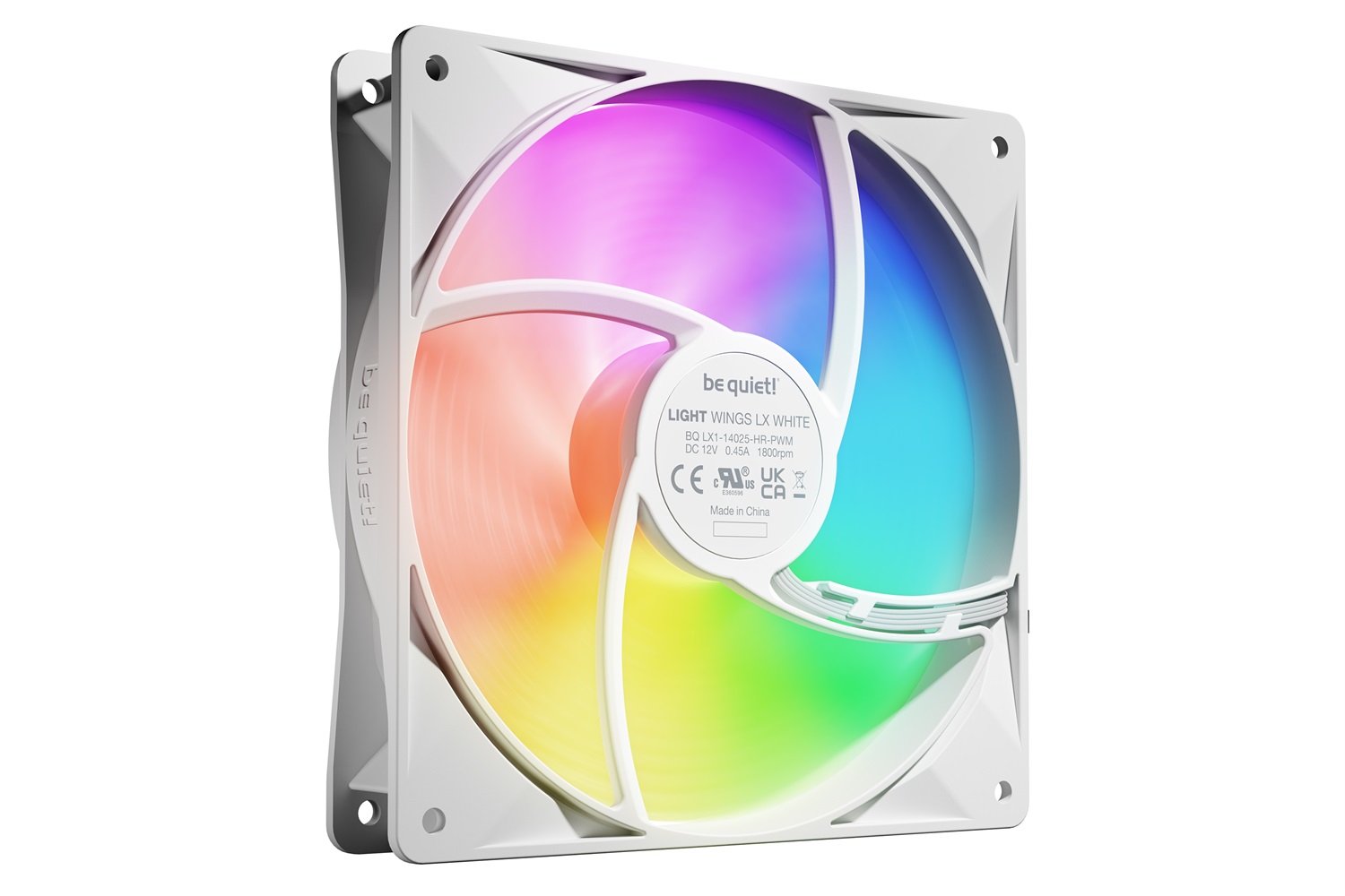 be quiet! Light Wings LX 140mm PWM High Speed 3-Pack White - Ventilatore per computer con illuminazione, 1800 Giri/min, Flusso d'aria 127,9 m³/h, Rumorosità 30,5 dB