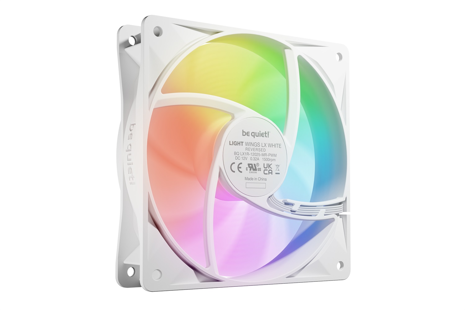 be quiet! Light Wings LX 120mm PWM Ventilatore Bianco con LED ARGB e Pale Invertite