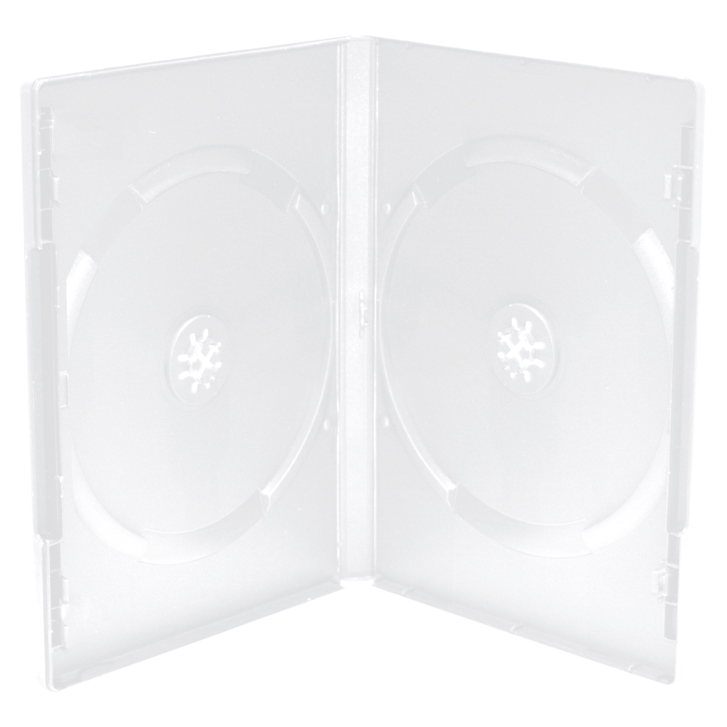 MediaRange Custodie Doppie Trasparenti 14mm per CD, DVD e Blu Ray con Tasca per Copertina - Confezione da 50