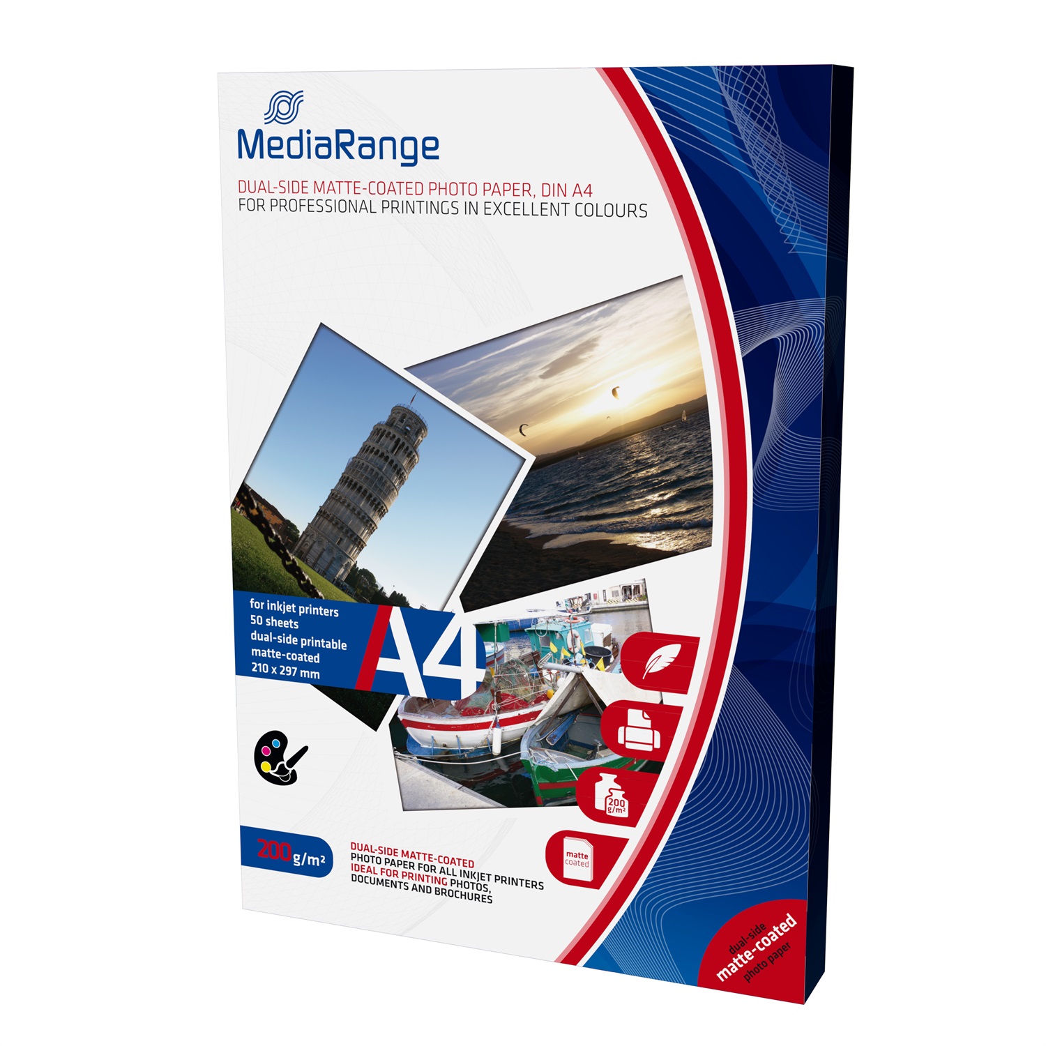 MediaRange MRINK102 Carta Fotografica A4 Opaca Doppio Lato 200g - 50 Fogli