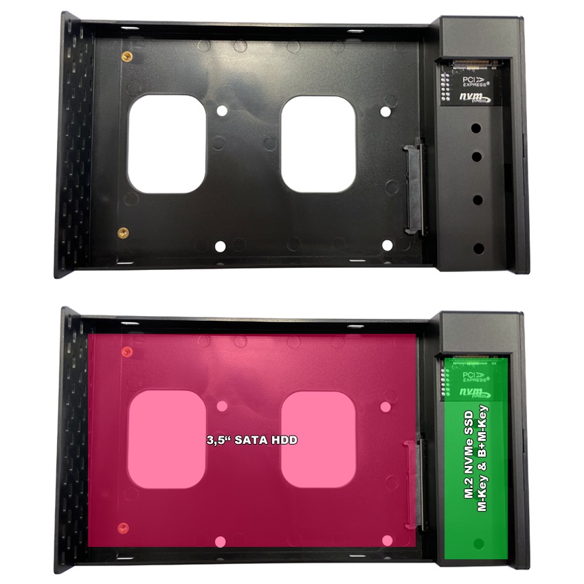 LC-Power Docking Station USB 3.2 per HDD da 3.5'' e NVMe M.2 SSD - Colore Nero