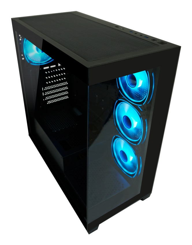 LC-Power Gaming 715B Seamless_X - Case Midi-Tower ATX con 4 Ventole ARGB e Pannelli in Vetro Temperato