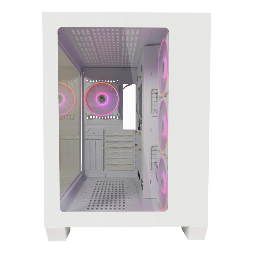 LC-Power Case Gaming 807W Midi Tower Bianco RGB con 3 Ventole e USB 3.2