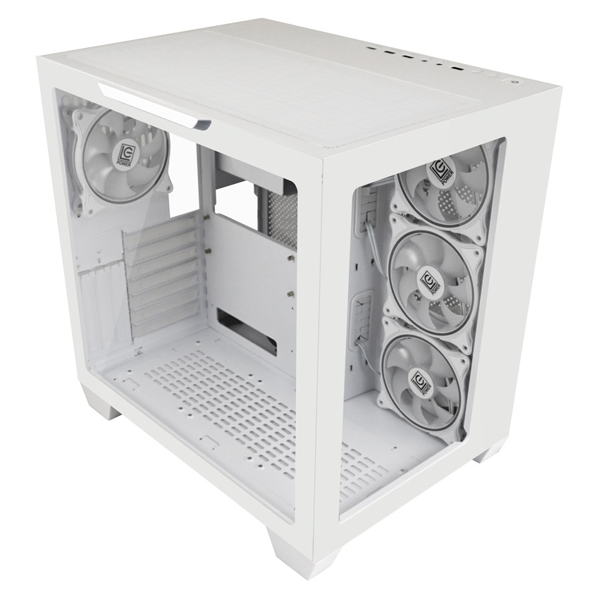 LC-Power Case Gaming 807W Midi Tower Bianco RGB con 3 Ventole e USB 3.2