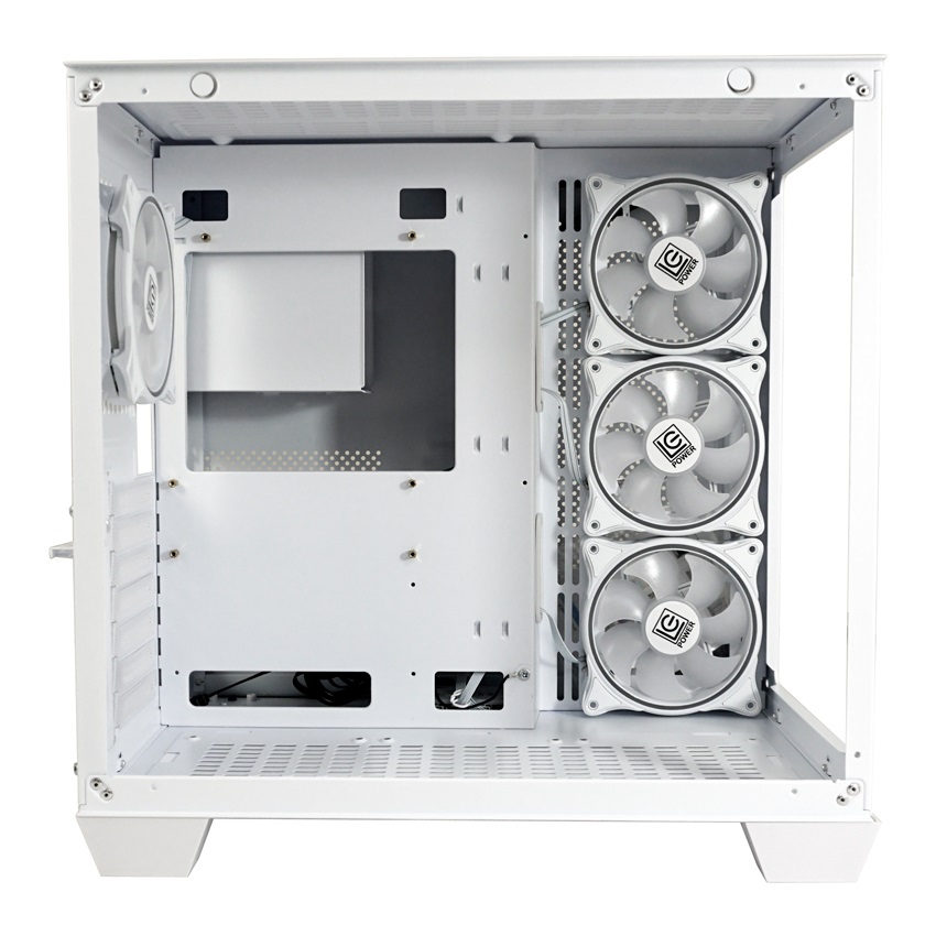 LC-Power Case Gaming 807W Midi Tower Bianco RGB con 3 Ventole e USB 3.2