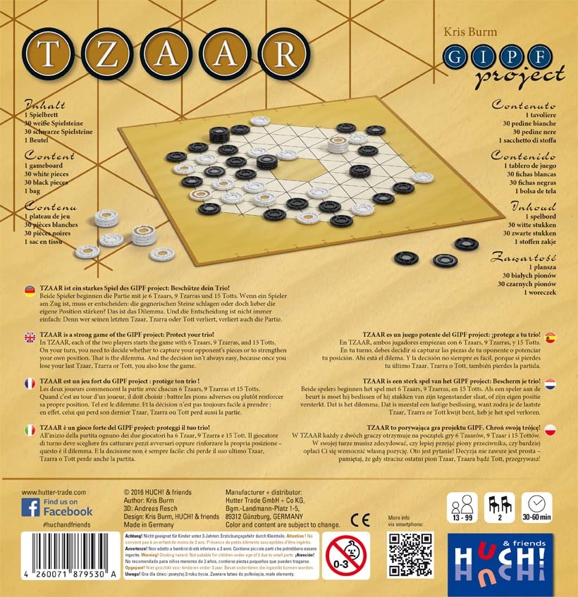 HUCH! TZAAR Gioco da Tavolo Strategia Multicolore - Prodotto di Qualità, Facile da Usare