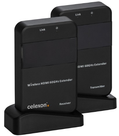 Celexon WHD30M Trasmettitore e Ricevitore AV Wireless 4K - Distanza fino a 30 metri, Risoluzione 1920 x 1200 Pixel, Micro-USB