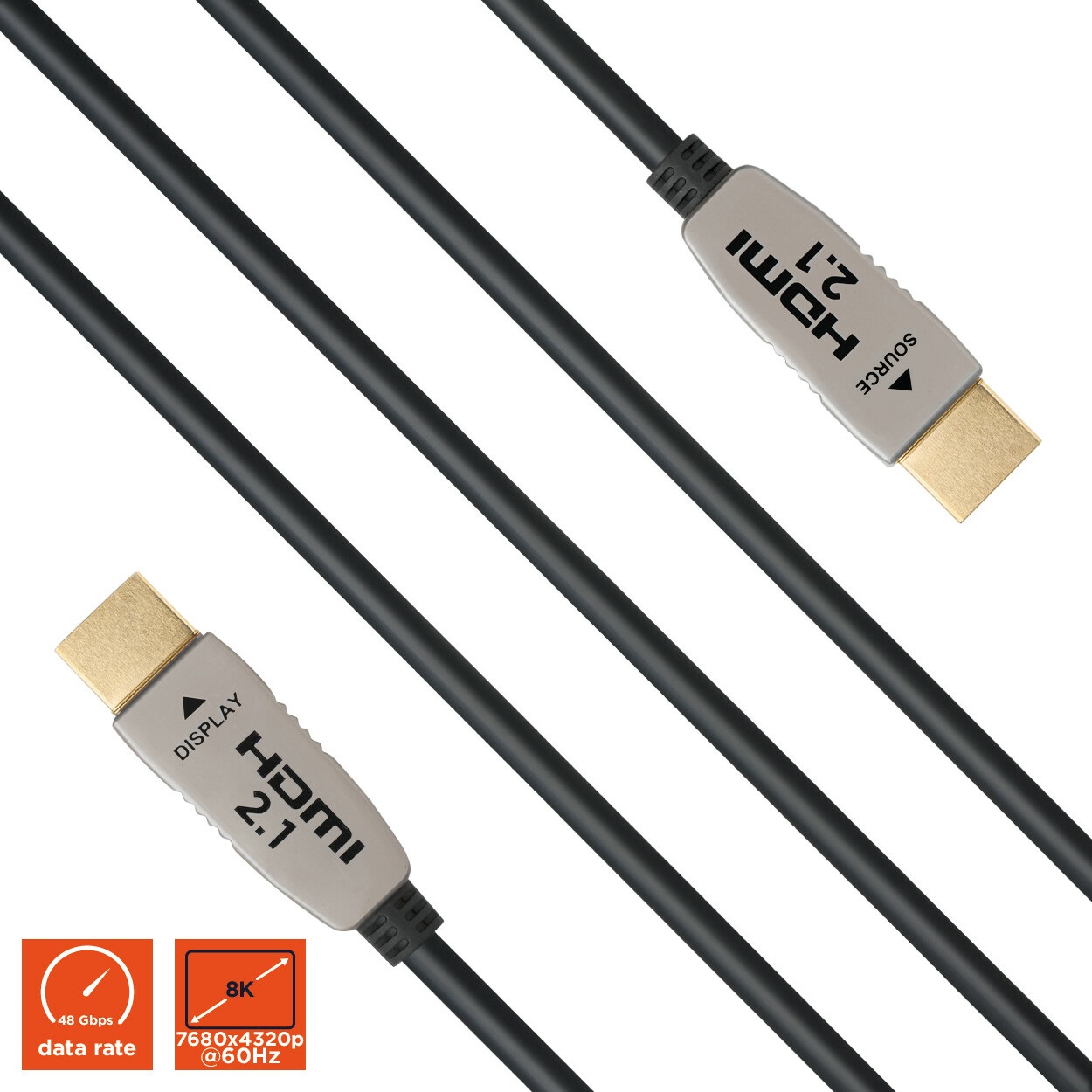 Celexon Cavo Attivo in Fibra Ottica HDMI 2.1 8K 10m - 48 Gbps, Nero