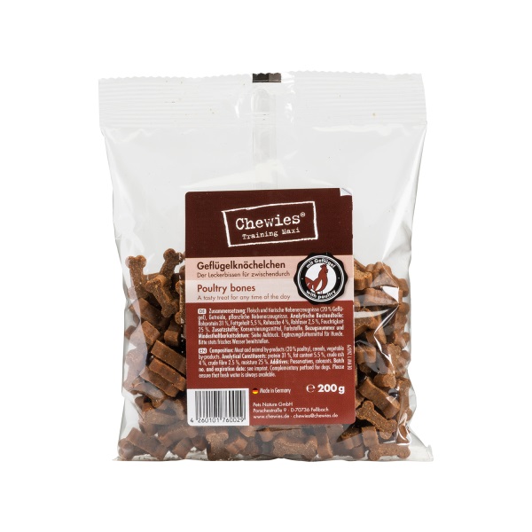 Chewies Snack per Cani al Pollame - Semi-umidi e Maxi, 200 g - Ausilio per Educazione e Allenamento