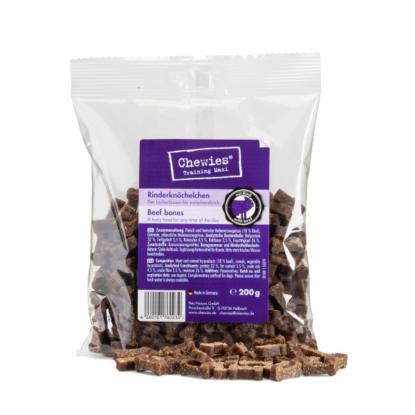 Chewies Maxi Bocconcini Manzo 200 g - Spuntini per Cani Senza Zucchero, Ideali per Allenamento