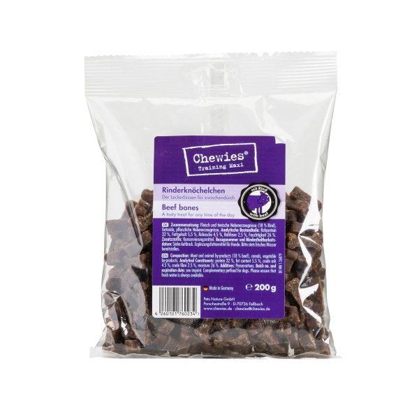 Chewies Maxi Bocconcini Manzo 200 g - Spuntini per Cani Senza Zucchero, Ideali per Allenamento