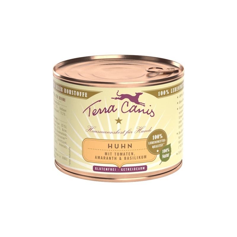 Terra Canis Classic Pollo con Amaranto, Pomodori e Basilico - Cibo Umido per Cani 200 g
