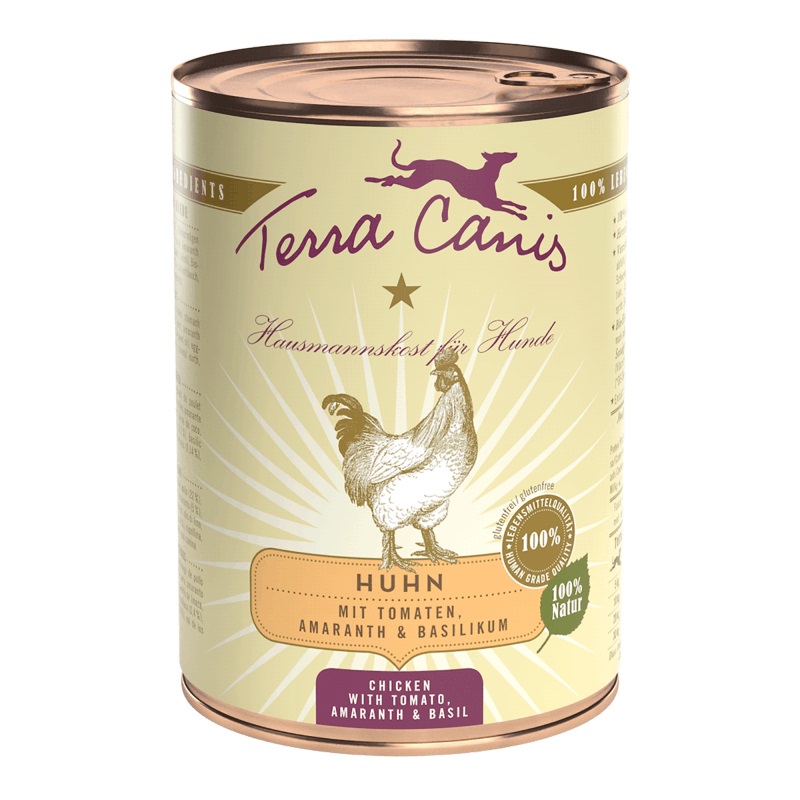 Terra Canis Classic Cibo Umido per Cani - Pollo con Pomodoro, Amaranto e Basilico - 400 g