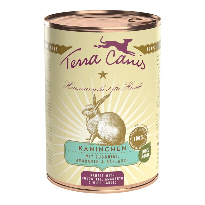 Terra Canis Classic Coniglio con Zucchine, Amaranto e Aglio Orsino - Alimento Umido per Cani Adulto - 400 g