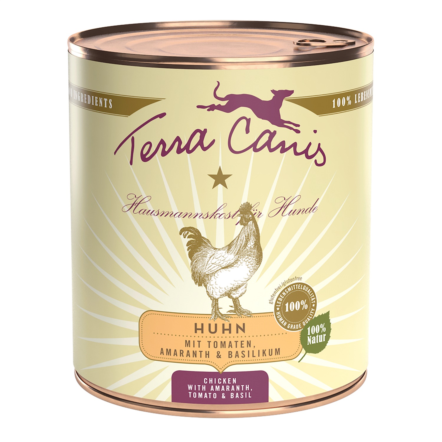 Terra Canis Pollo con Amaranto, Pomodori e Basilico - Cibo Umido per Cani Adulto - Confezione da 6 x 800 g