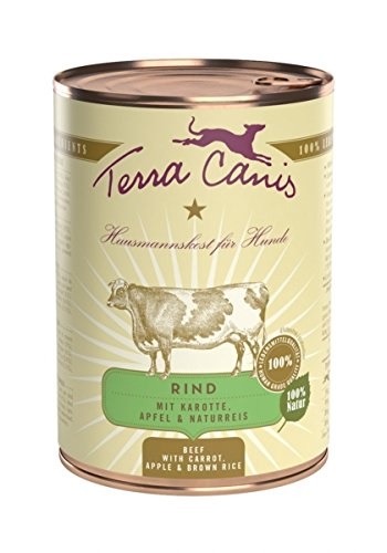 Terra Canis Classic Cibo Umido per Cani Adulto - Manzo con Carote, Mela e Riso Integrale - 400 g