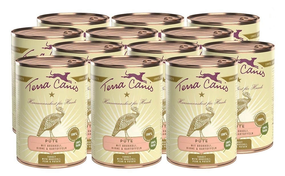Terra Canis Classic Cibo Umido per Cani - Tacchino con Broccoli, Pera e Patate - 400 g