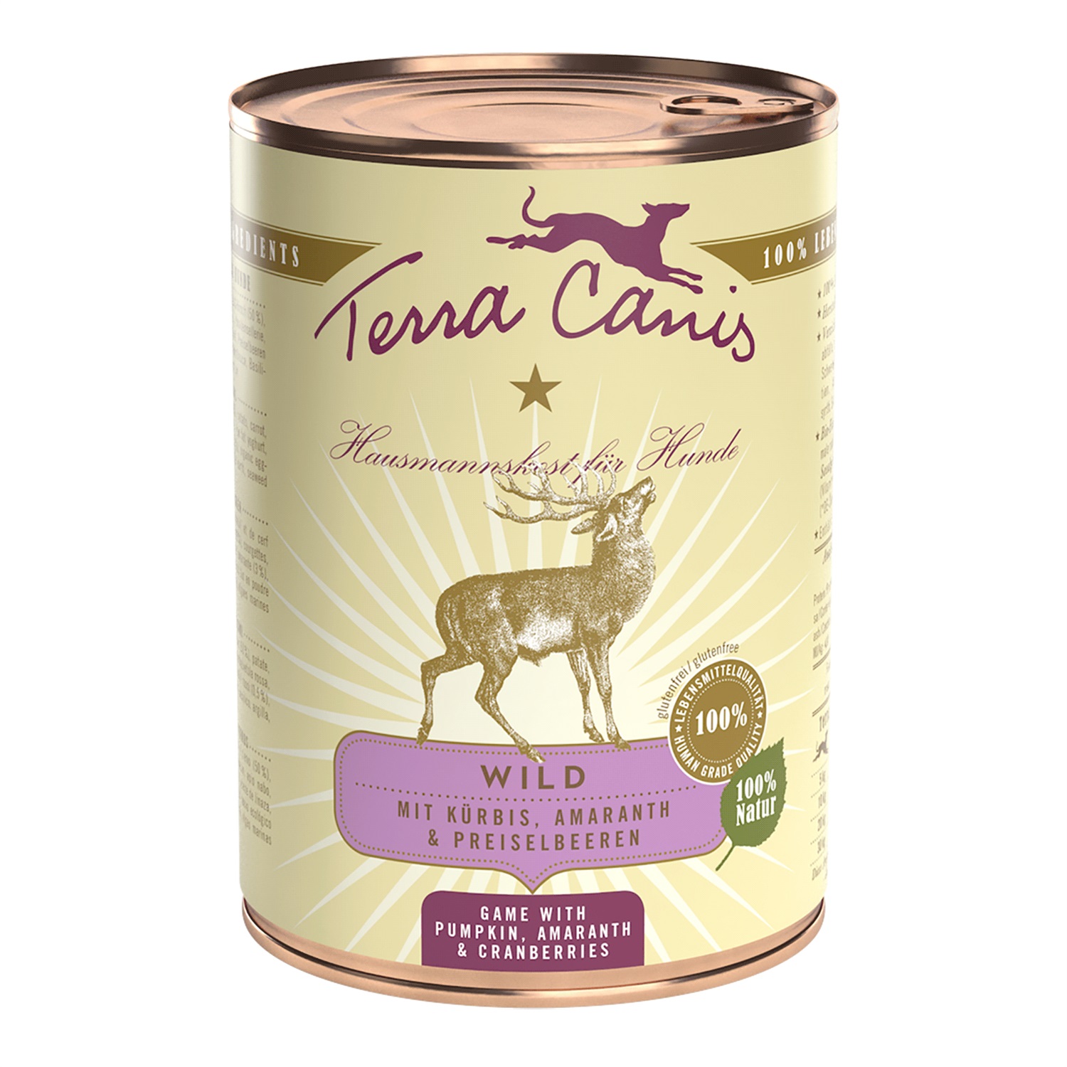 Terra Canis Classic Cibo Umido per Cani Selvaggina con Zucca, Amaranto e Mirtillo Rosso - 400 g