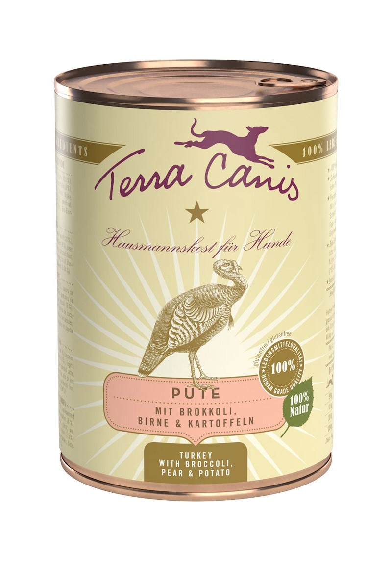Terra Canis Cibo Umido per Cani Adulto - Tacchino con Broccoli, Pera e Patate - 800 g