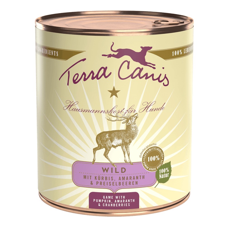 Terra Canis Cibo Umido per Cani Adulto - Selvaggina con Zucca, Mirtillo Rosso e Amaranto - 800 g
