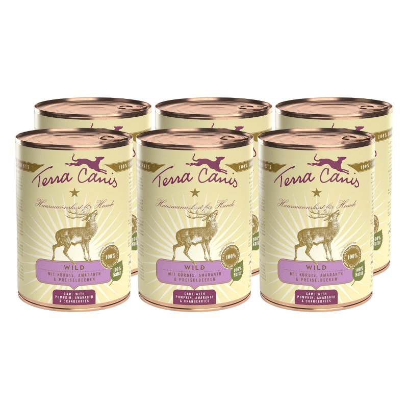 Terra Canis Cibo Umido per Cani Adulto - Selvaggina con Zucca, Mirtillo Rosso e Amaranto - 800 g