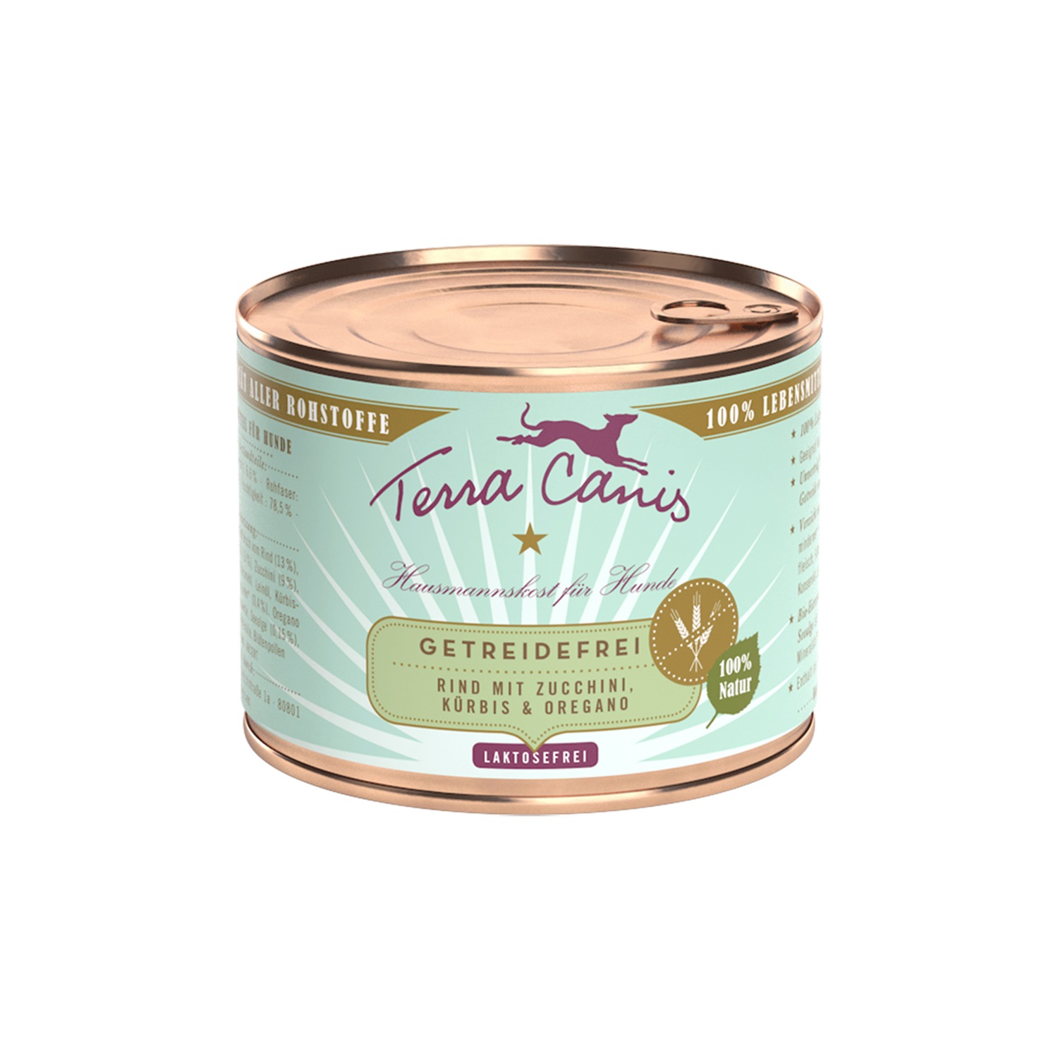 Terra Canis Grain Free Cibo Umido per Cani al Manzo con Zucchine, Zucca e Origano - 200 g