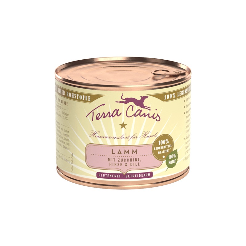 Terra Canis Classic Agnello con Zucchine, Miglio e Aneto - Cibo Umido per Cani Adulto 200 g