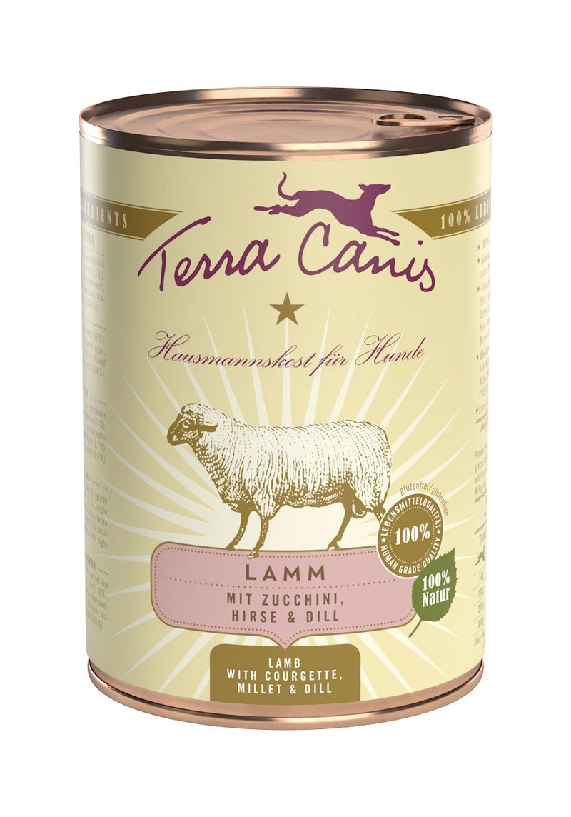 Terra Canis Classic Cibo Umido per Cani - Agnello, Zucchine, Miglio e Aneto - 400 g