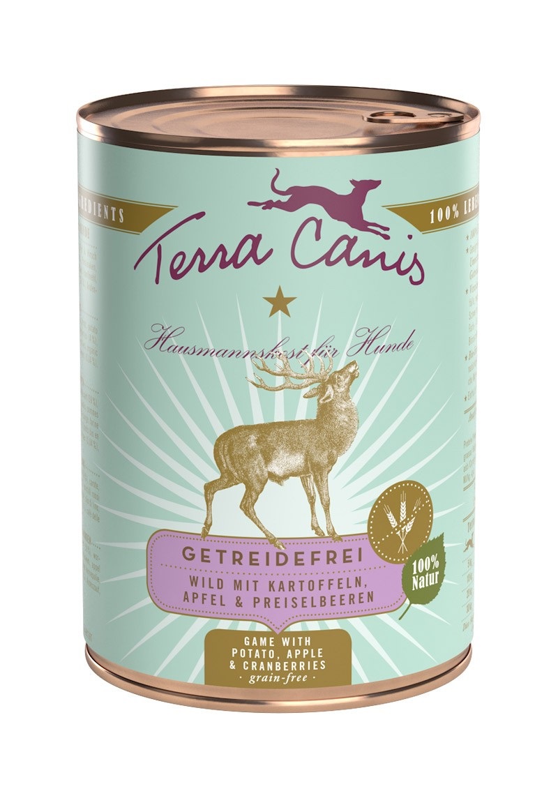 Terra Canis 140037 cibo umido per cani Mela, Mirtillo, Gioco, Patata Adulto 400 g