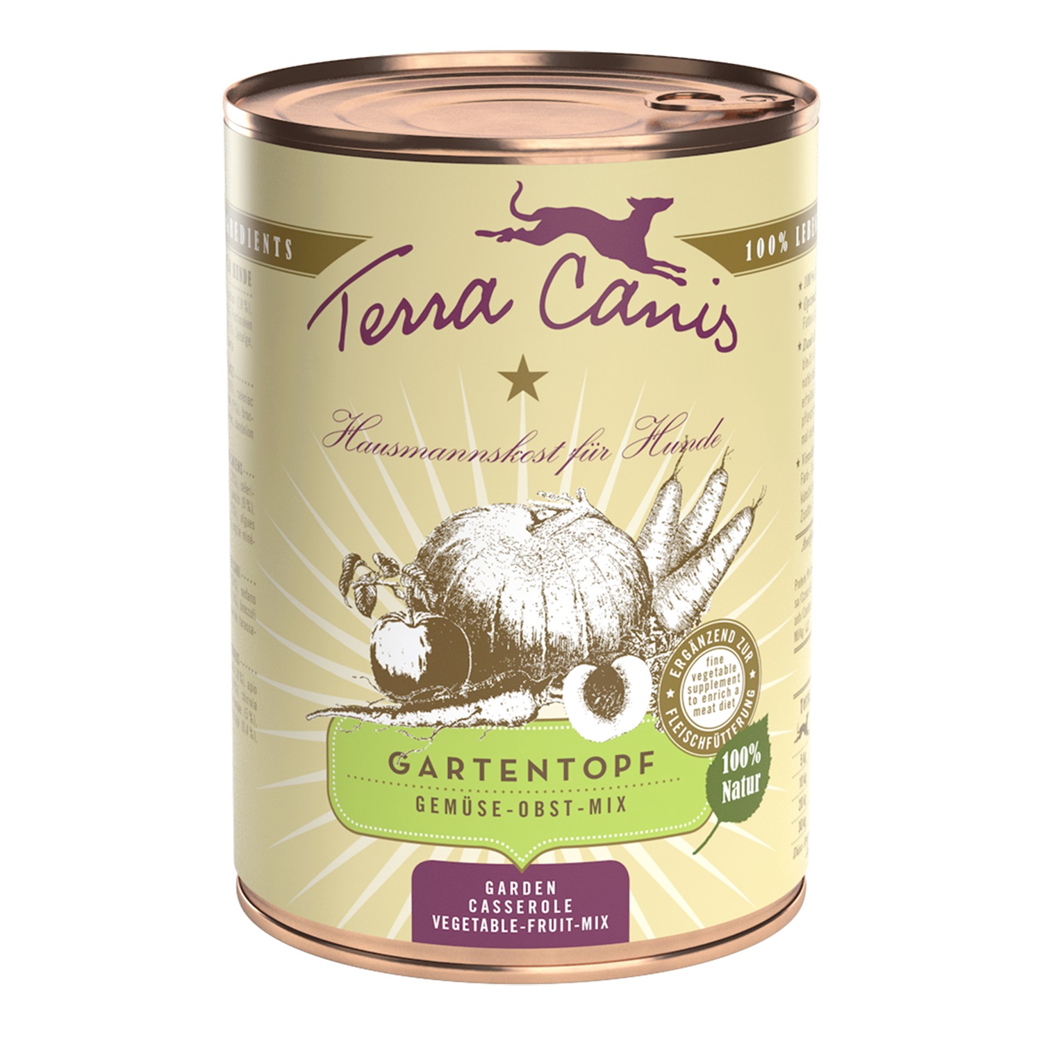 Terra Canis Giardiniera di Frutta e Verdure - Cibo Umido per Cani, 400 g, 80% Verdure e 20% Frutta