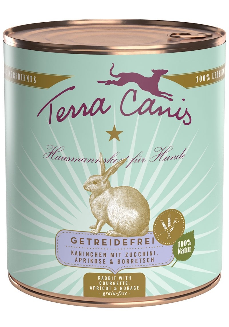 Terra Canis 180039 cibo umido per cani Albicocca, Borragine, Coniglio, Zucchine Adulto 800 g