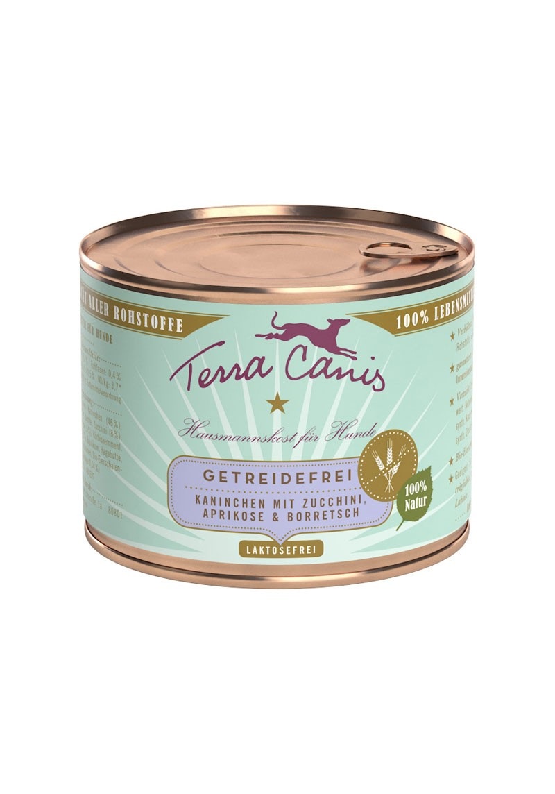 Terra Canis 120039 cibo umido per cani Albicocca, Borragine, Coniglio, Zucchine Adulto 200 g