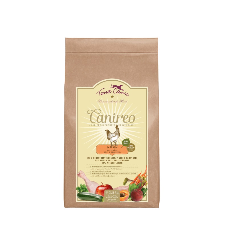 Terra Canis Canireo al Pollo - Cibo Secco per Cani Adulto - 2,5 kg - 64% Carne Fresca, Grain Free