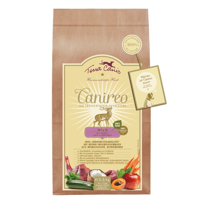 Terra Canis Canireo al Cervo - Crocchette per Cani Grain Free 2,5 kg
