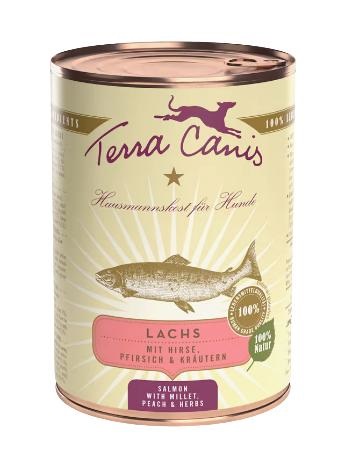 Terra Canis Classic Cibo Umido per Cani Salmone con Miglio, Pesca ed Erbe Aromatiche - 400 g