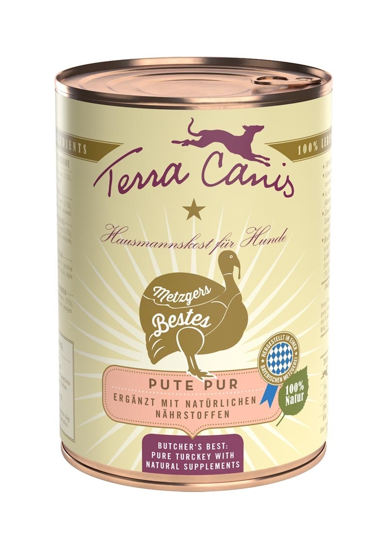 Terra Canis Tacchino Puro - Cibo Umido Naturale per Cani Adulto, 400 g