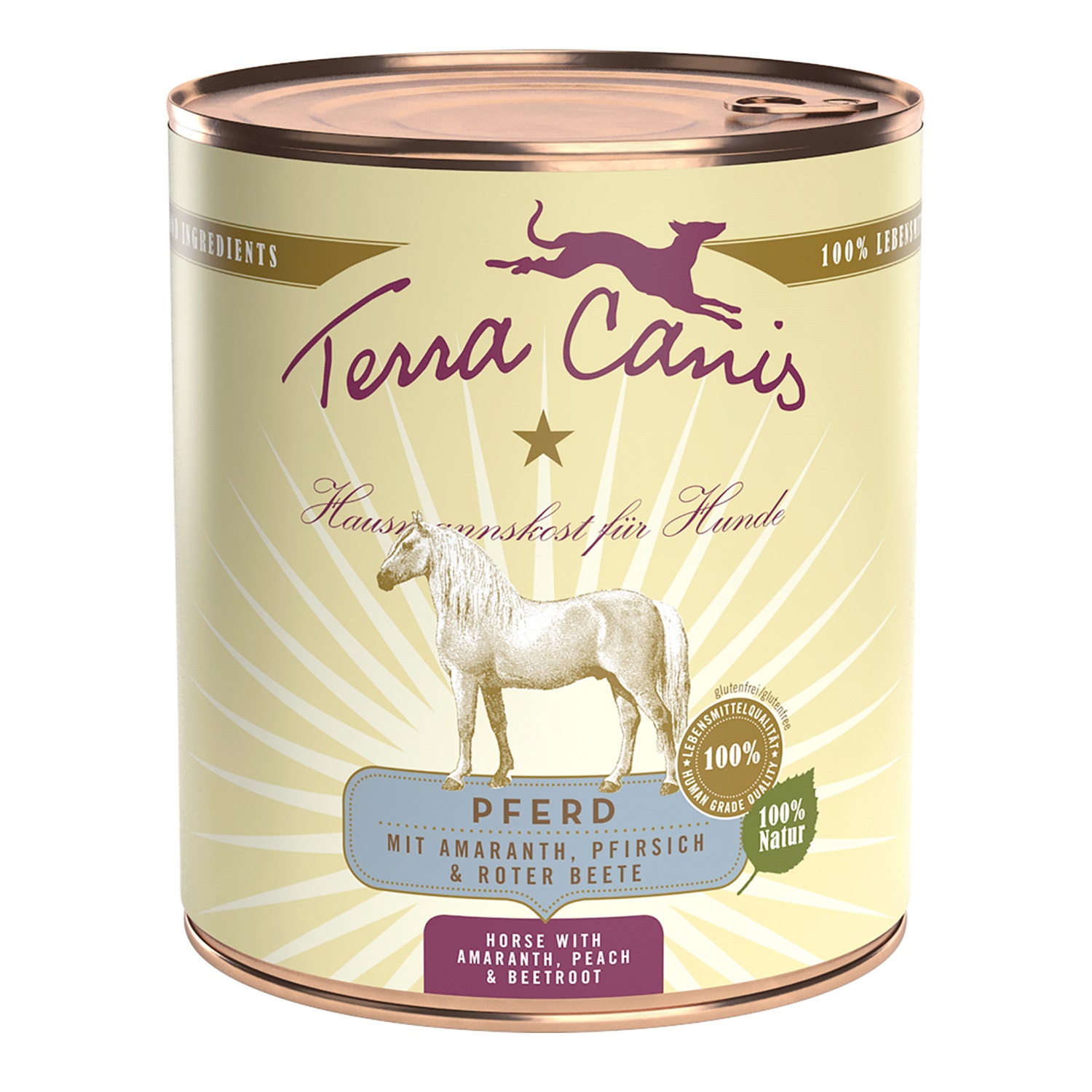 Terra Canis Classic Cibo Umido per Cani - Cavallo con Amaranto, Pesca e Barbabietola 800 g