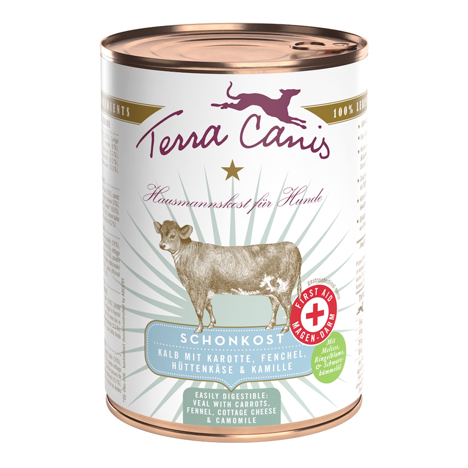 Terra Canis Gastrointestinal Cibo Umido per Cani Adulto al Vitello con Carote e Finocchio - 400 g