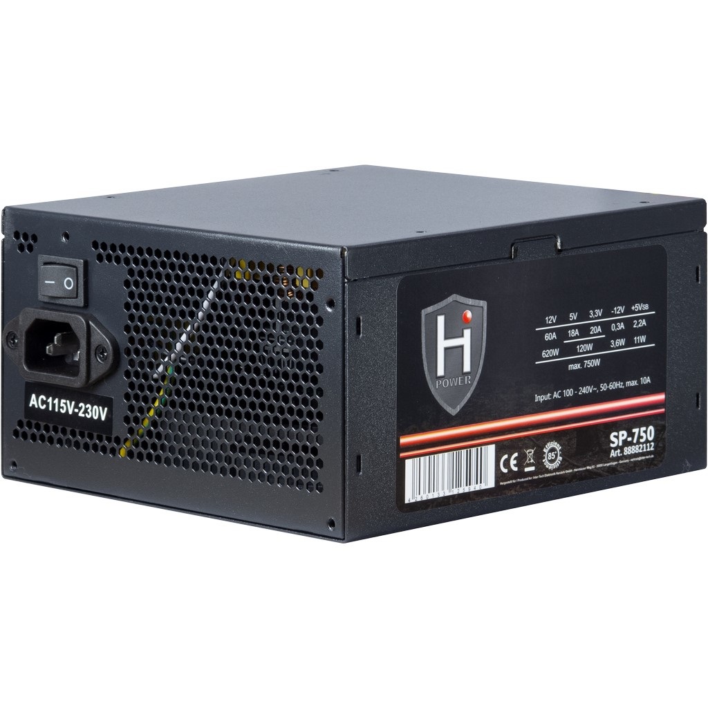 Inter-Tech HIPOWER SP-750 Alimentatore per Computer 750 W 20 4 pin ATX Nero