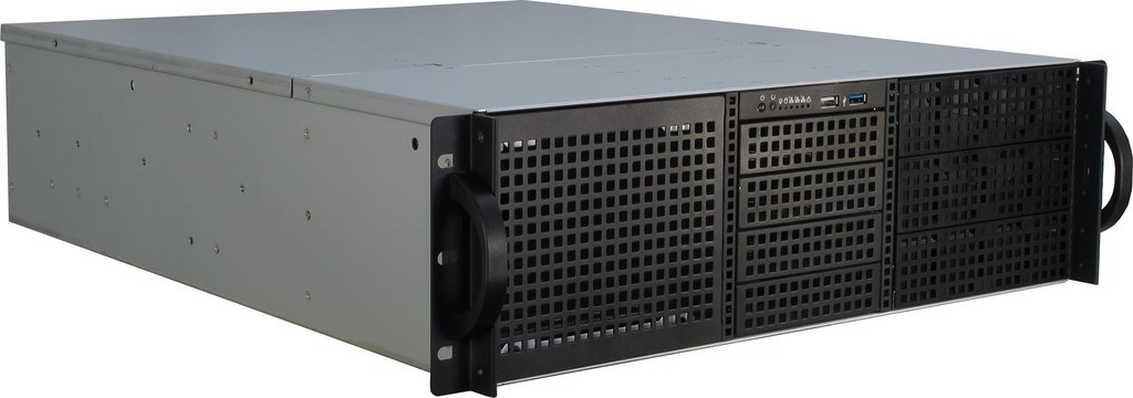 Inter-Tech IPC 3U-30240 Case Server Nero in Acciaio con 6 Vani per Drive e Ventola da 120 mm