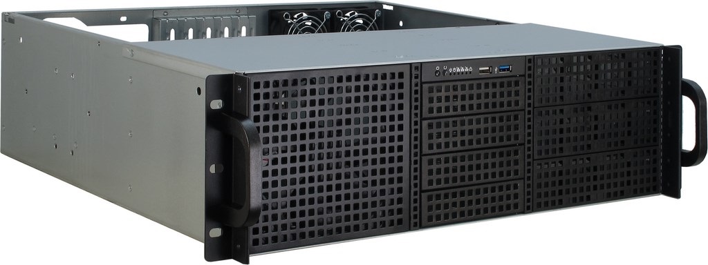 Inter-Tech IPC 3U-30240 Case Server Nero in Acciaio con 6 Vani per Drive e Ventola da 120 mm