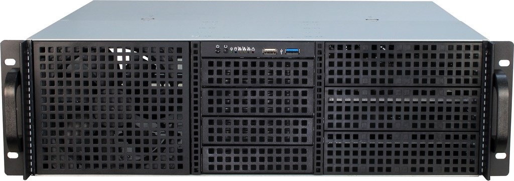 Inter-Tech IPC 3U-30240 Case Server Nero in Acciaio con 6 Vani per Drive e Ventola da 120 mm