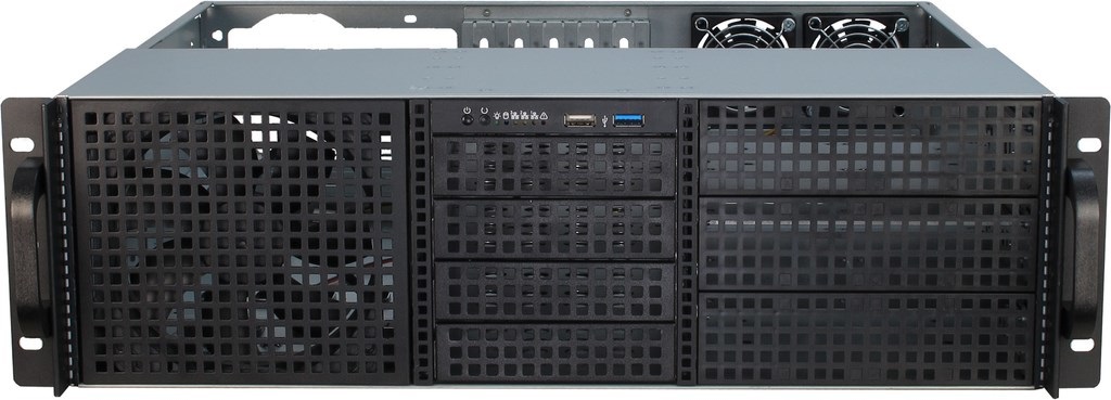 Inter-Tech IPC 3U-30240 Case Server Nero in Acciaio con 6 Vani per Drive e Ventola da 120 mm