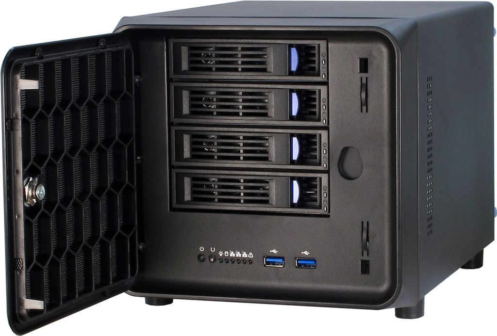 Inter-Tech SC-4100 Supporto Server Mini ITX in Acciaio Nero con USB 3.0 e Ventole da 40 mm